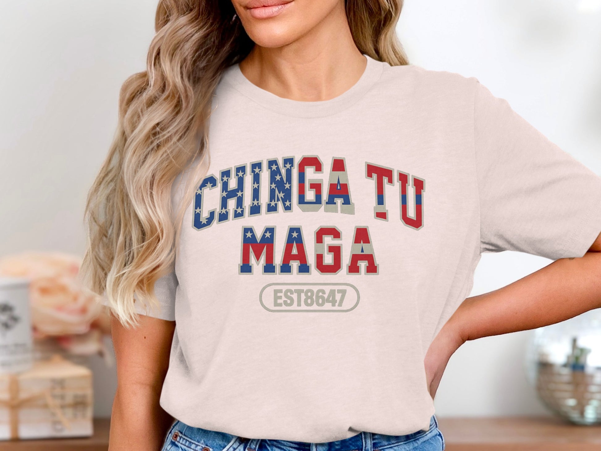 Chinga Tu Maga EST8647 Patriotic Graphic Tee