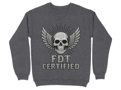 FDT Certified Skull with Wings Graphic Sweatshirt