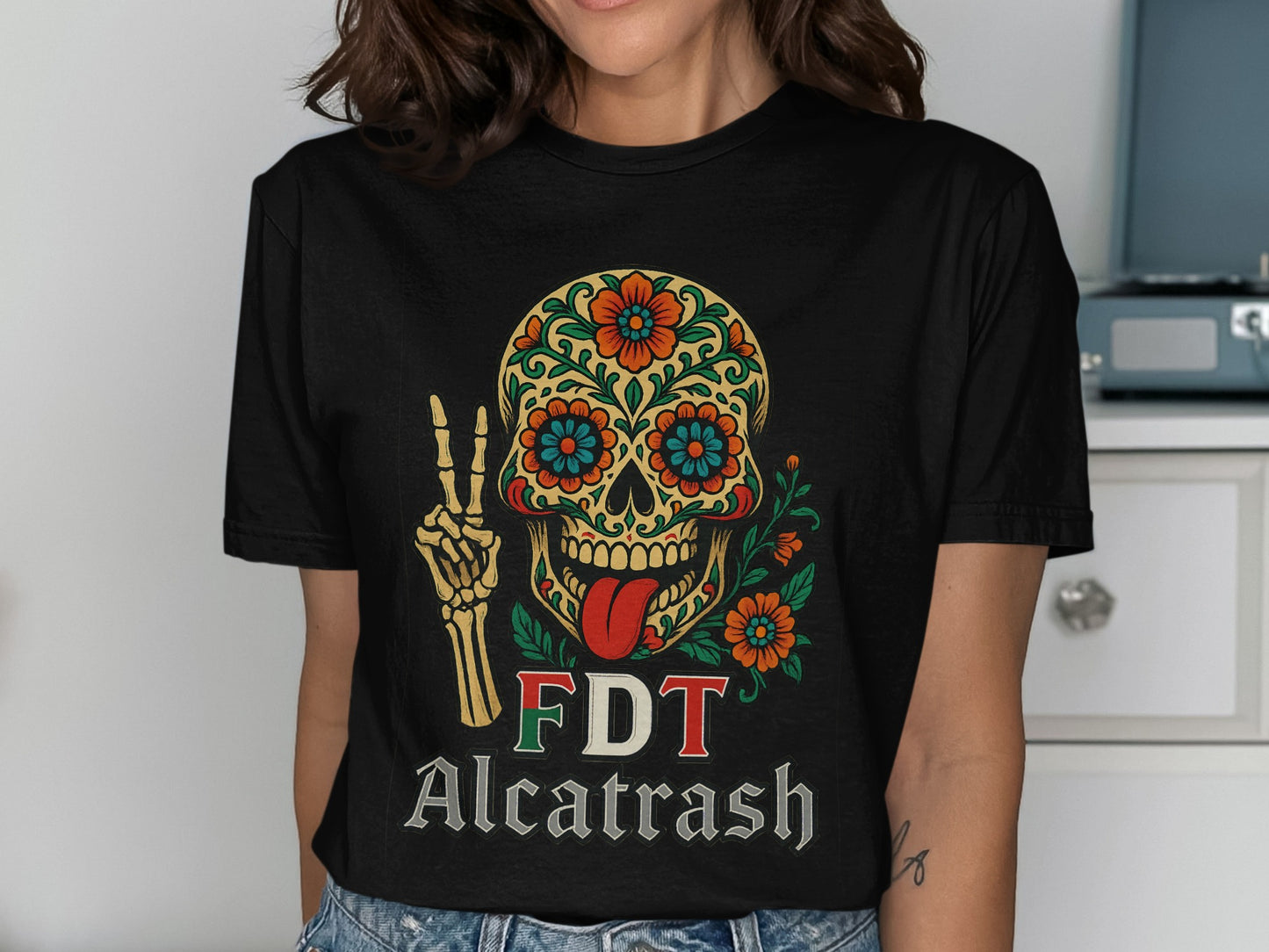 Vibrant Alcatrash Skull Design FDT Graphic T-Shirt product