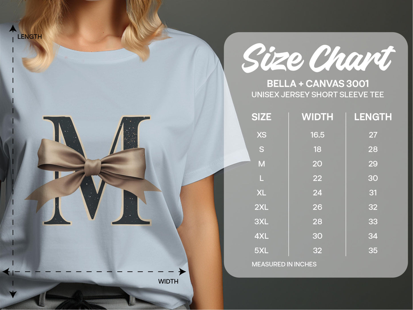 Stylish White Tee with Elegant Bow Letter M product