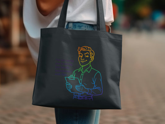 Fun Inspirational Quote Black Tote Bag Product