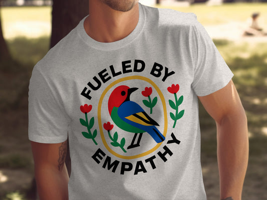 Fueled By Empathy Colorful Bird Design T-shirt product type