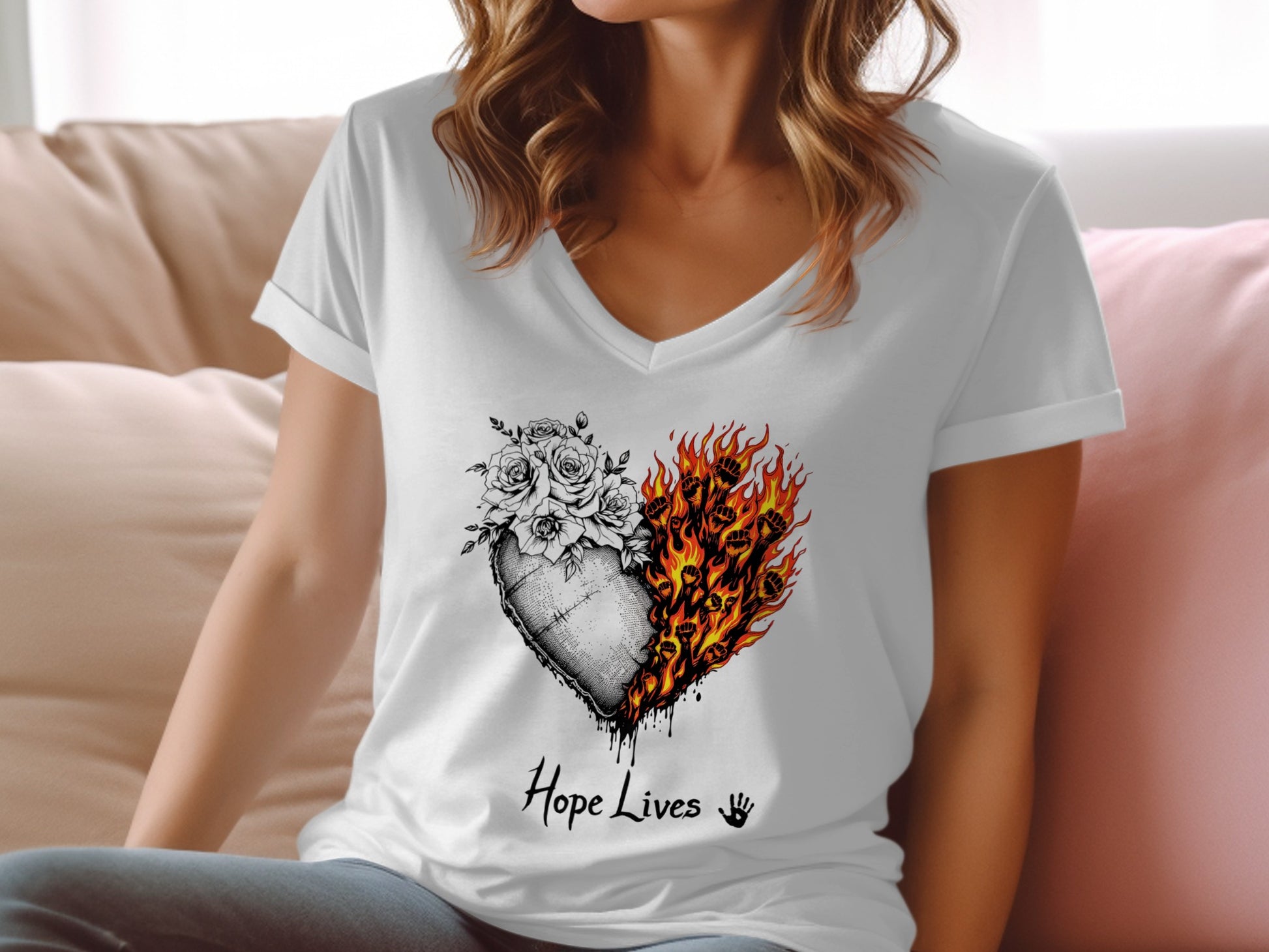 Hope Lives Heart Art Design Women's T-shirt product type