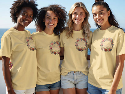 Colorful Floral Design T-Shirt Casual Tee Shirts product type