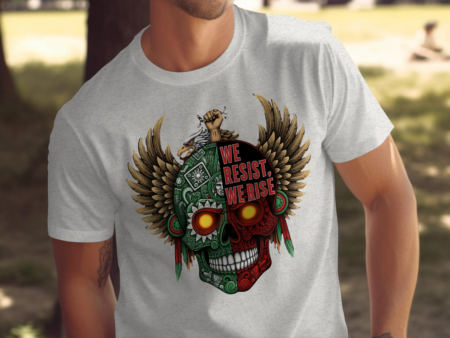 We Resist We Rise Skull with Wings T-Shirt