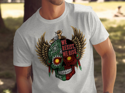 We Resist We Rise Skull with Wings T-Shirt
