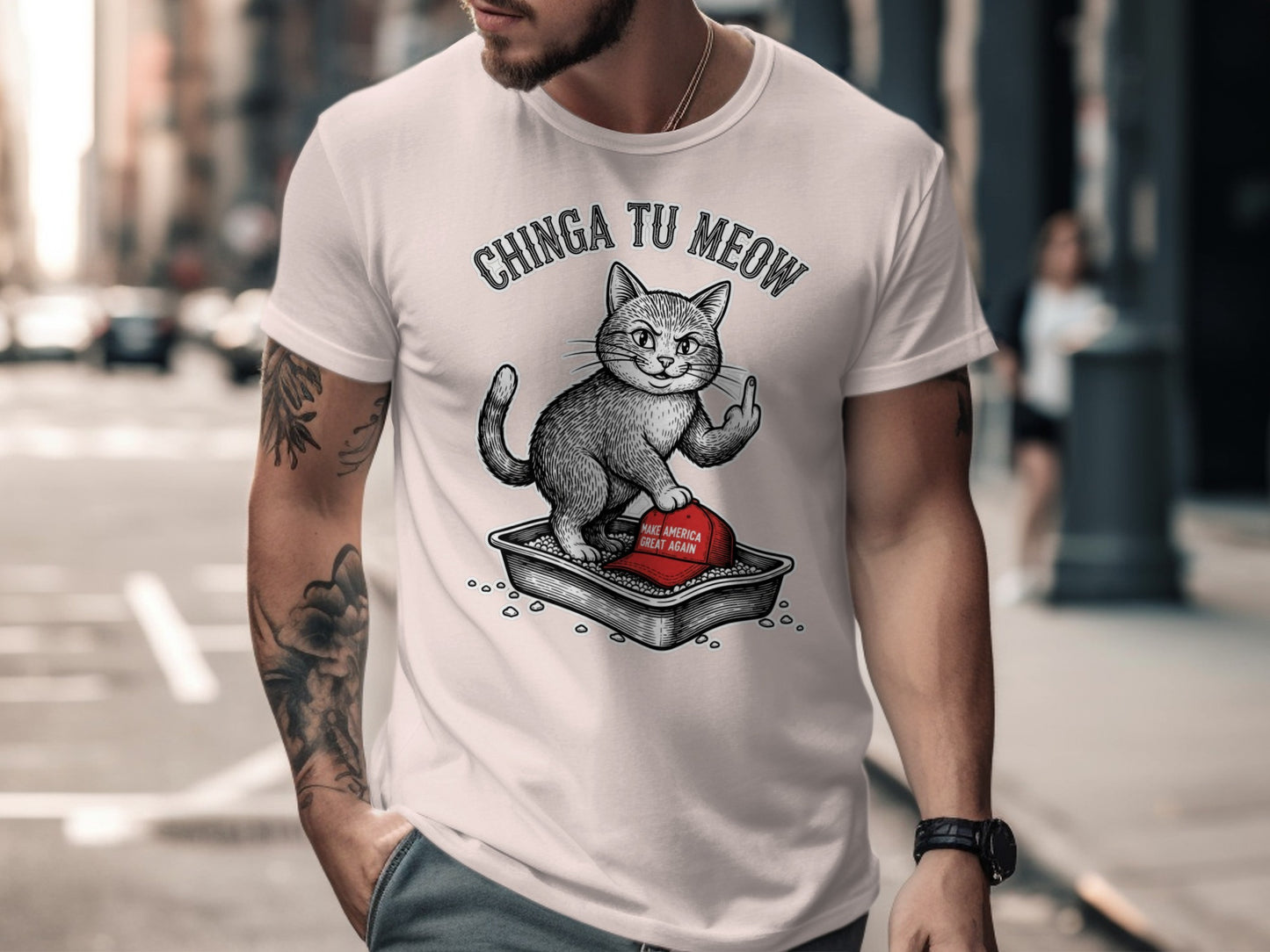 Chinga Tu Meow Cat MAGA Hat Litter Box Design product type