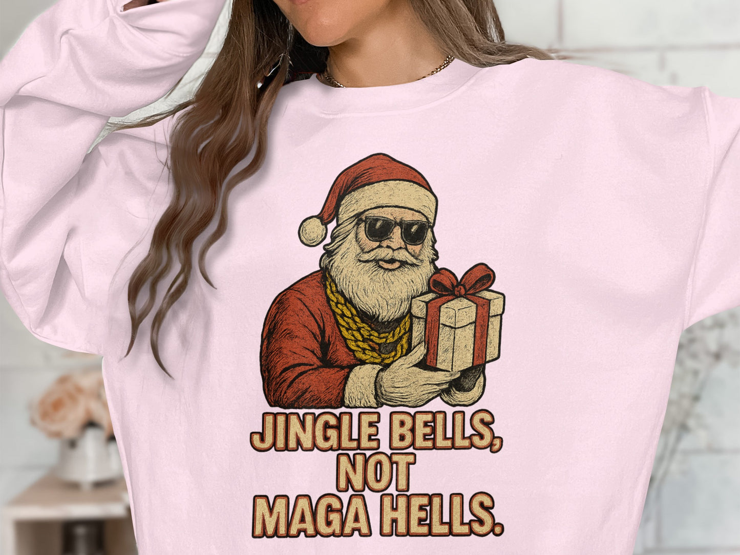 Jingle Bells Not Maga Hells Sweater Holiday Apparel