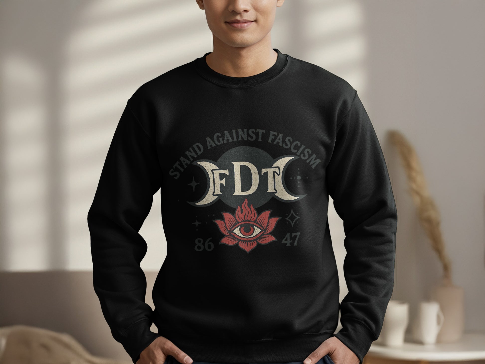 Stand Against Fascism Eye Graphic Sweatshirt product