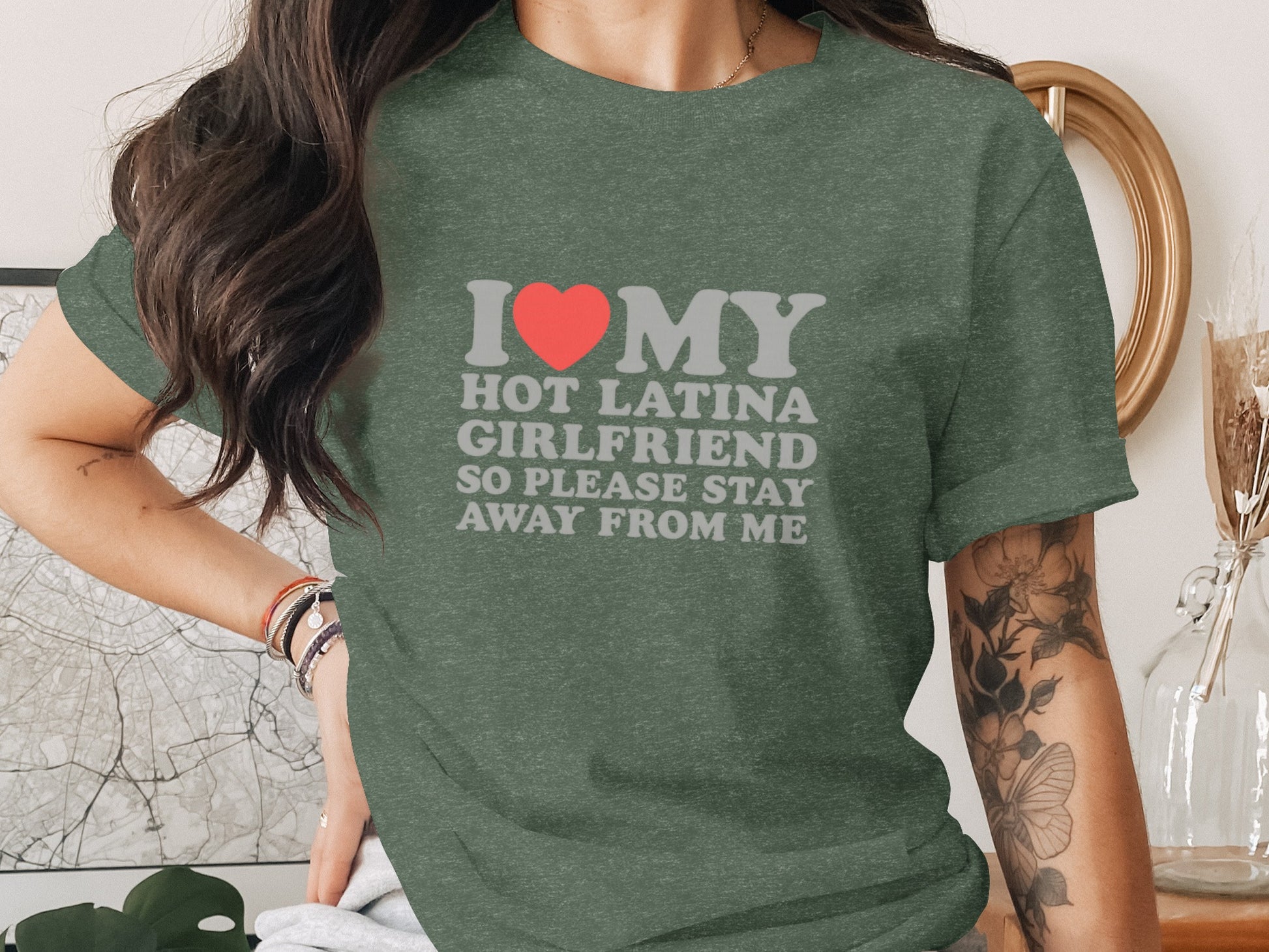 I Love My Hot Latina Girlfriend Statement T-shirt product