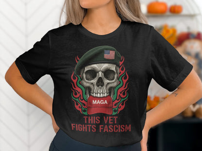 This Vet Fights Fascism Graphic T-Shirt