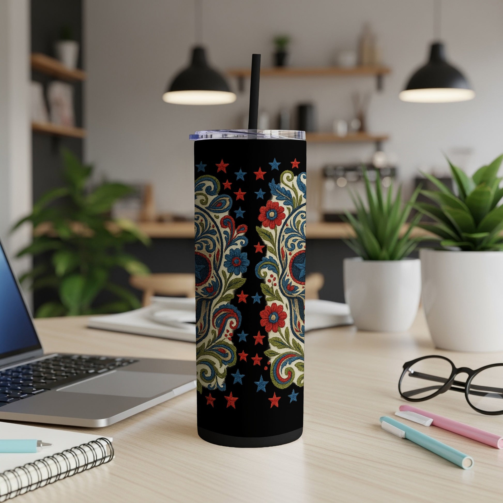 Floral Paisley Design Tumbler Colorful Travel product