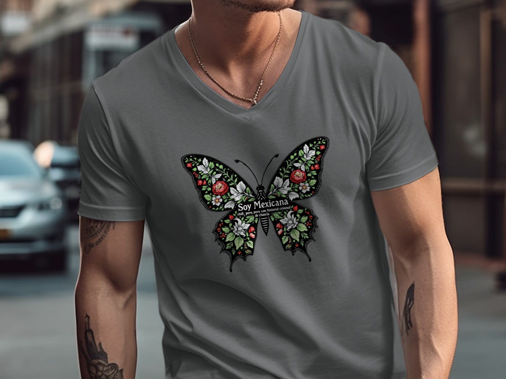 Soy Mexicana Butterfly Graphic Design T-shirt product type