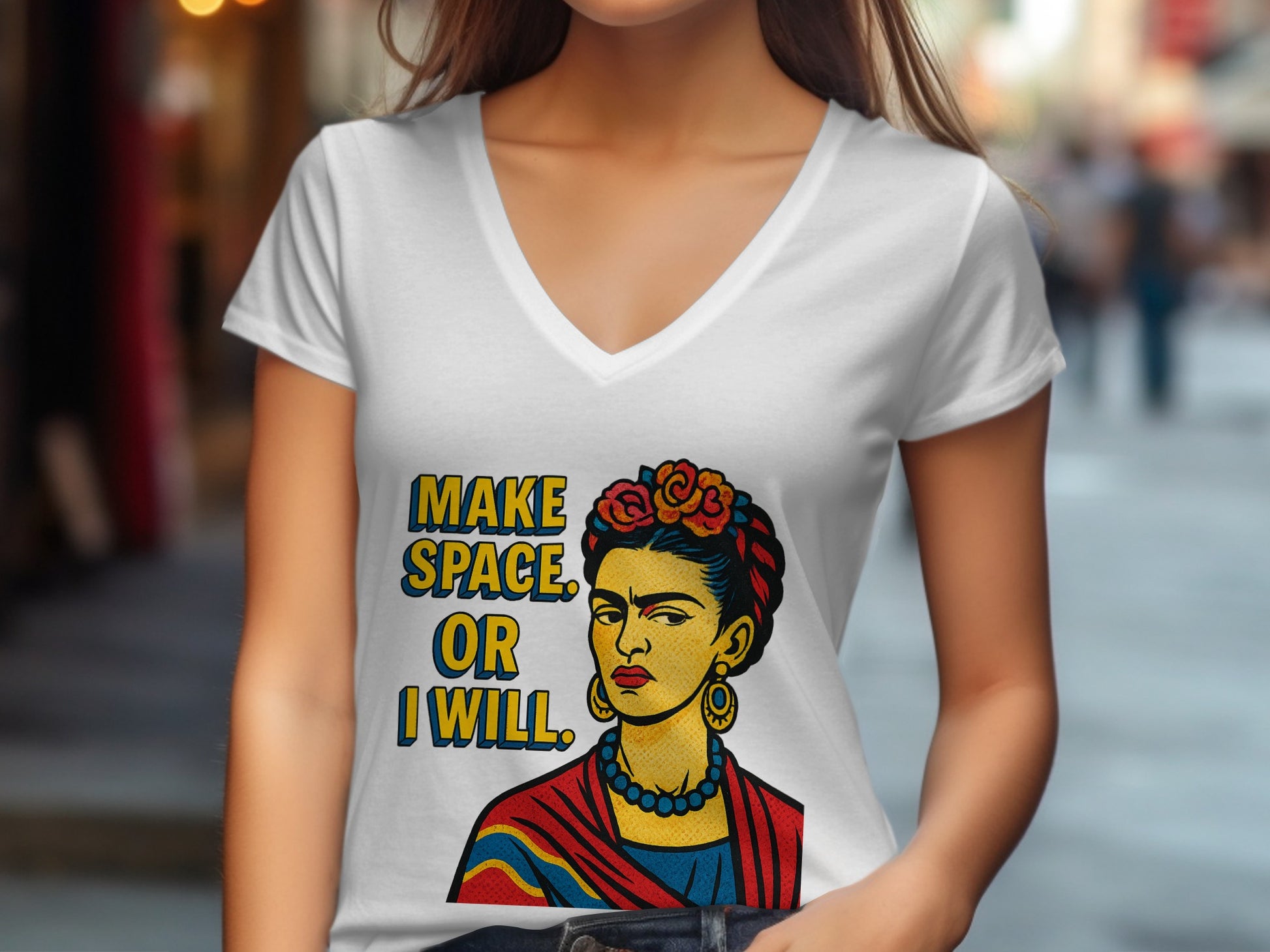 Make Space or I Will V Neck T Shirt product type