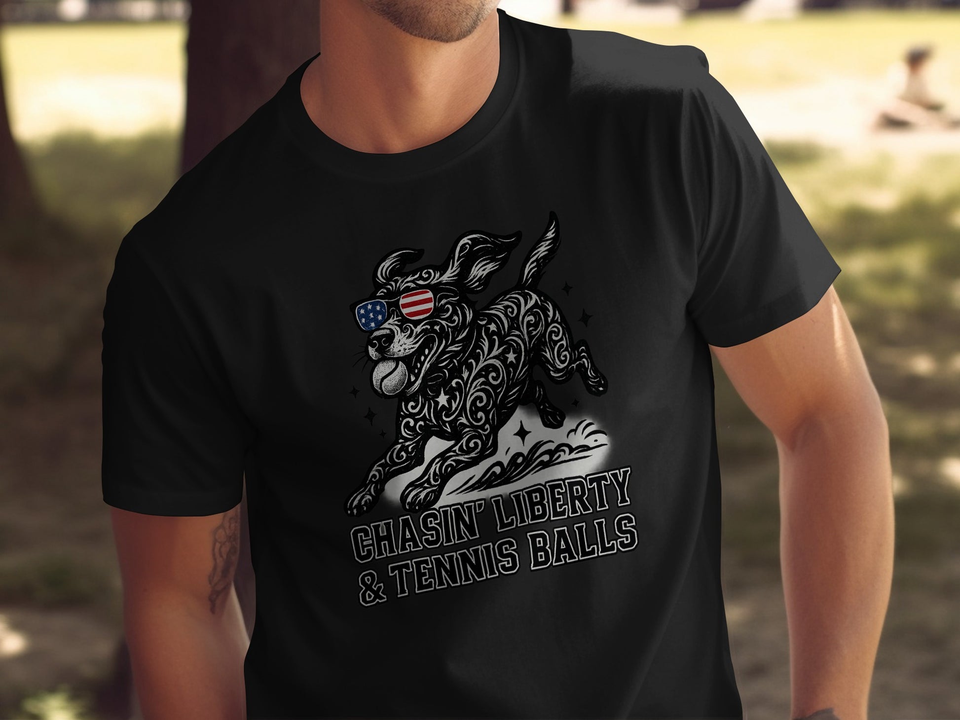 Chasin Liberty and Tennis Balls Men's T-Shirt product