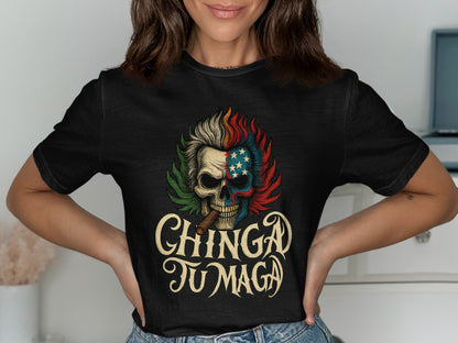 Chinga Tu Maga Graphic Skull T Shirt product type