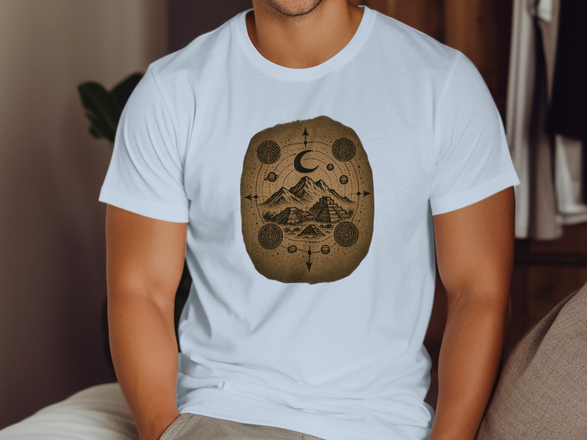 Surreal Mountains Moon and Arrows Graphic Tee product