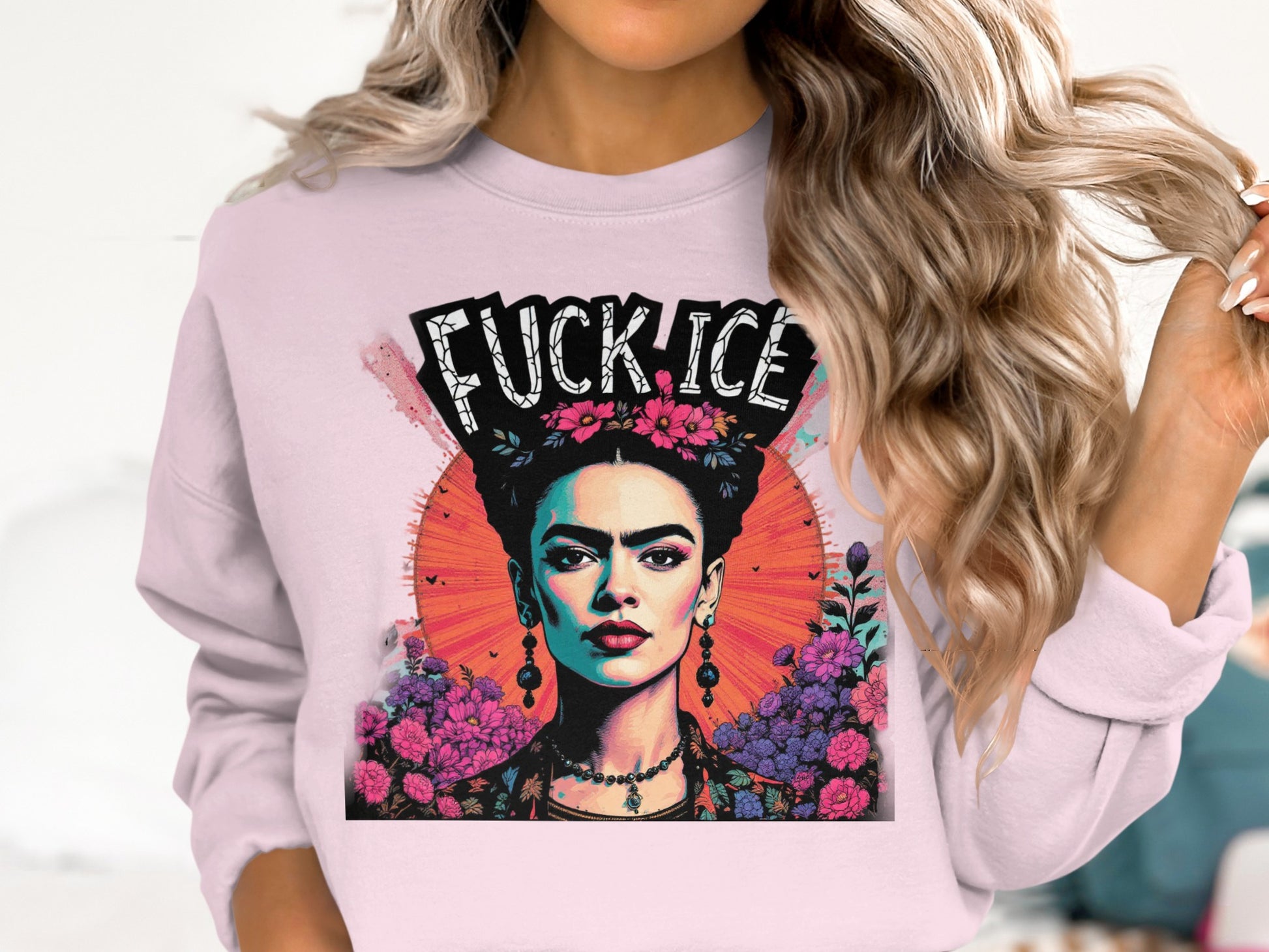 Bold Artistic Floral Print Sweatshirt Design
