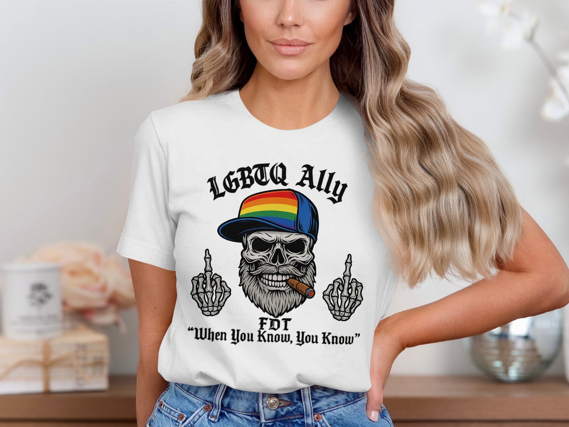 LGBTQ Ally Skull Graphic Tee Shirt product