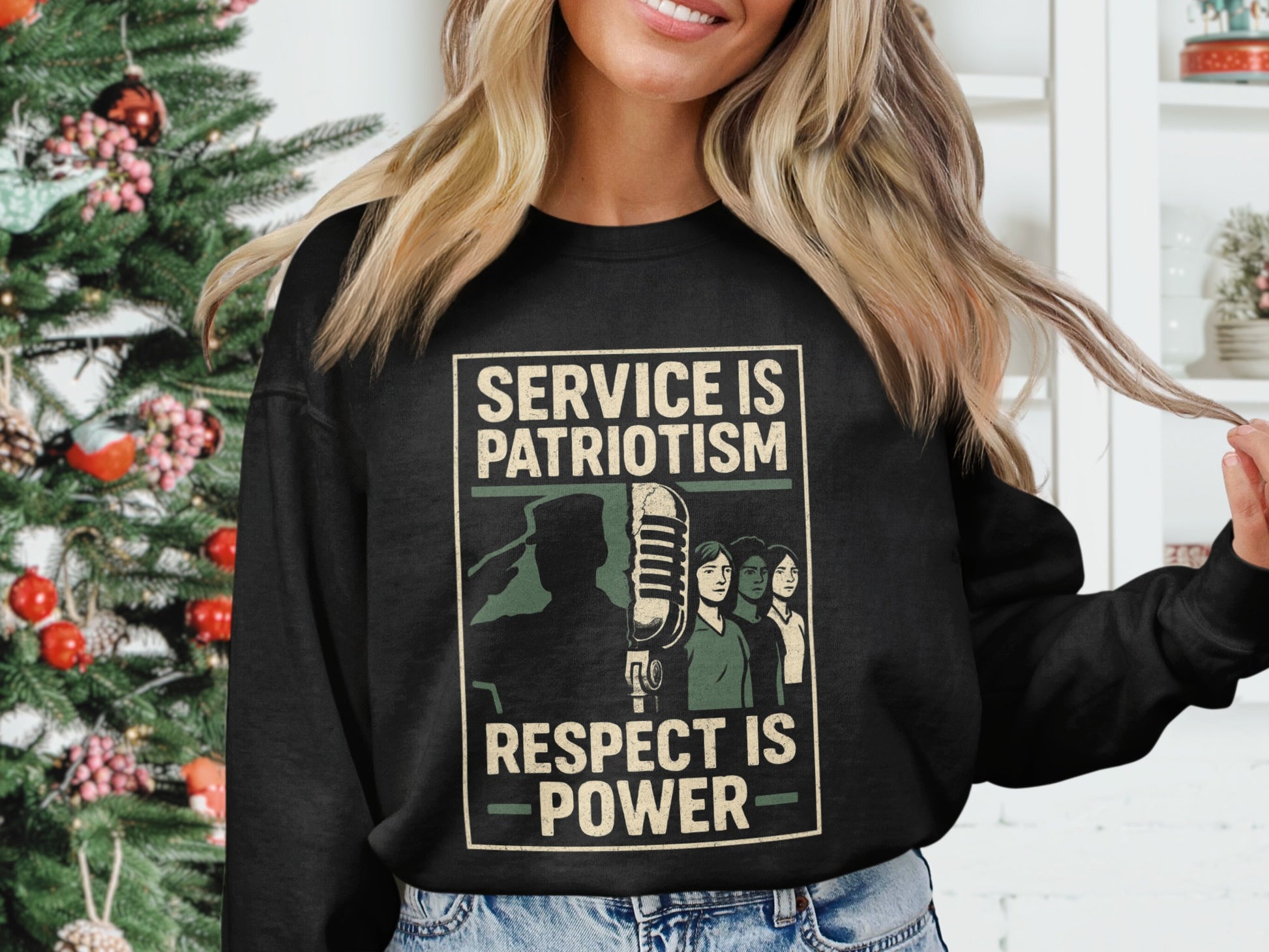 Service Is Patriotism Respect Is Power sweatshirt product