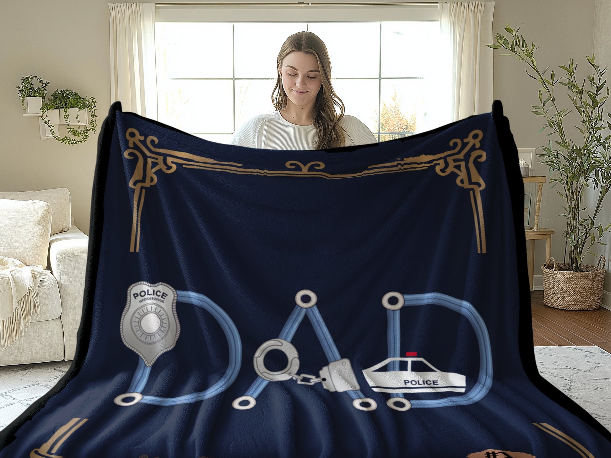 Police Themed Dad Gift Blanket product type