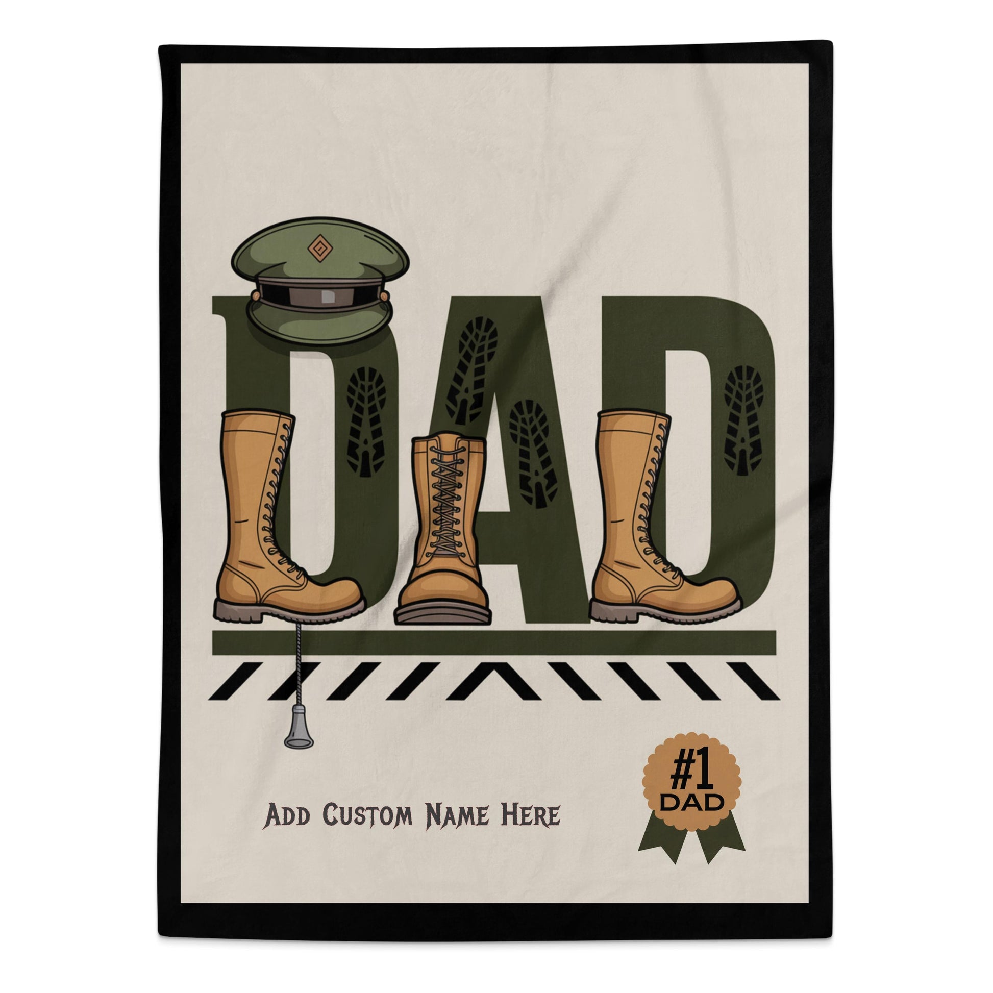 Personalized #1 Dad Military Boots and Hat Blanket product
