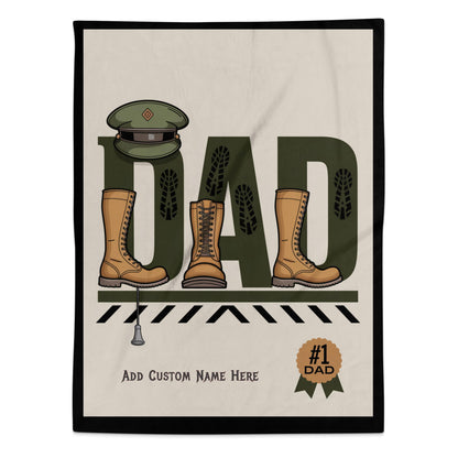 Personalized #1 Dad Military Boots and Hat Blanket product