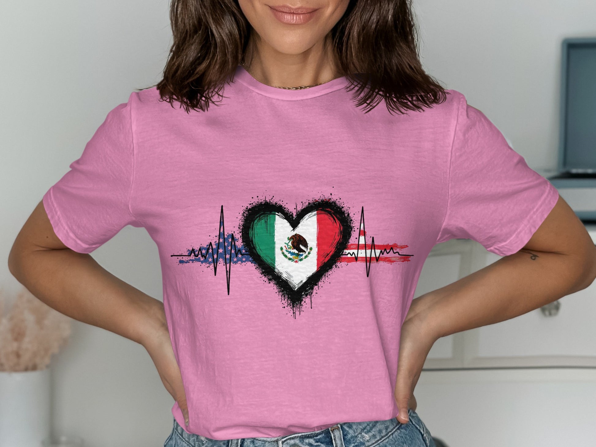 Heartbeat Love Mexican Flag Heartbeat Shirt product type