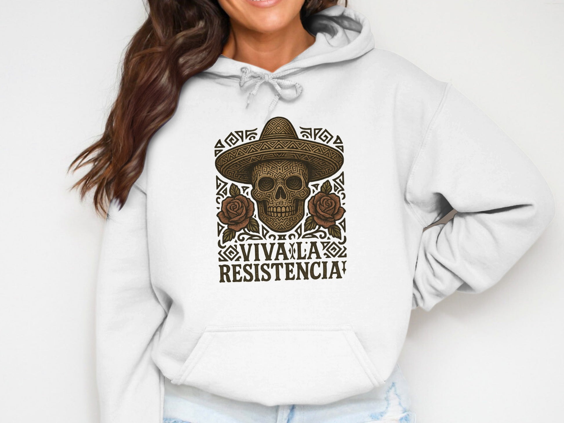 Viva La Resistencia Skull Design Hoodie