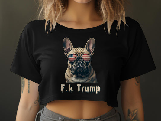 F.k Trump French Bulldog Graphic Crop Top product type