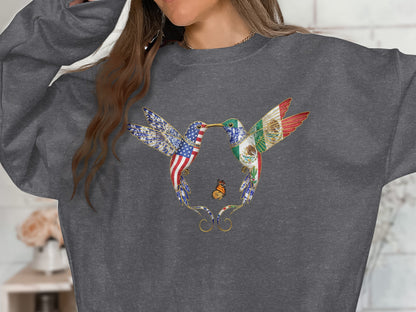 Hummingbird Flag Graphic Sweatshirt Perfect Gift