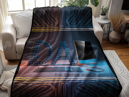 Customizable Geek Tech Circuit Board Throw Blanket