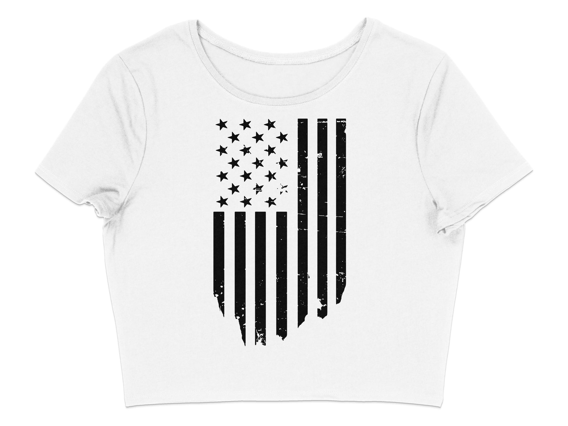 Vintage Distressed American Flag Crop Top product