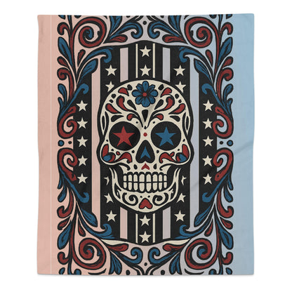 Colorful Skull Patterned Blanket Unique Home Decor product type