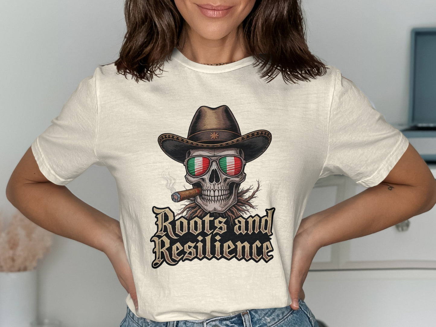 Roots and Resilience Skull Graphic T-Shirt product