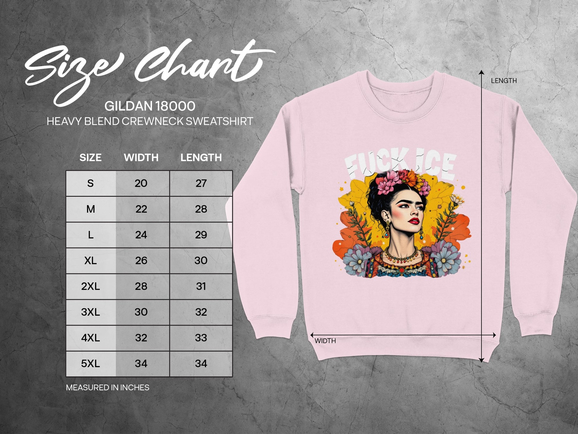 Vibrant Frida Kahlo Design Crewneck Sweatshirt