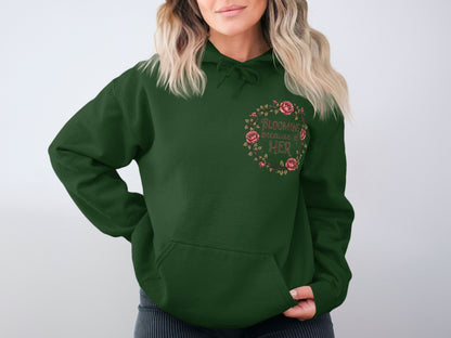 Blooming Because of Her Floral Design Hoodie product