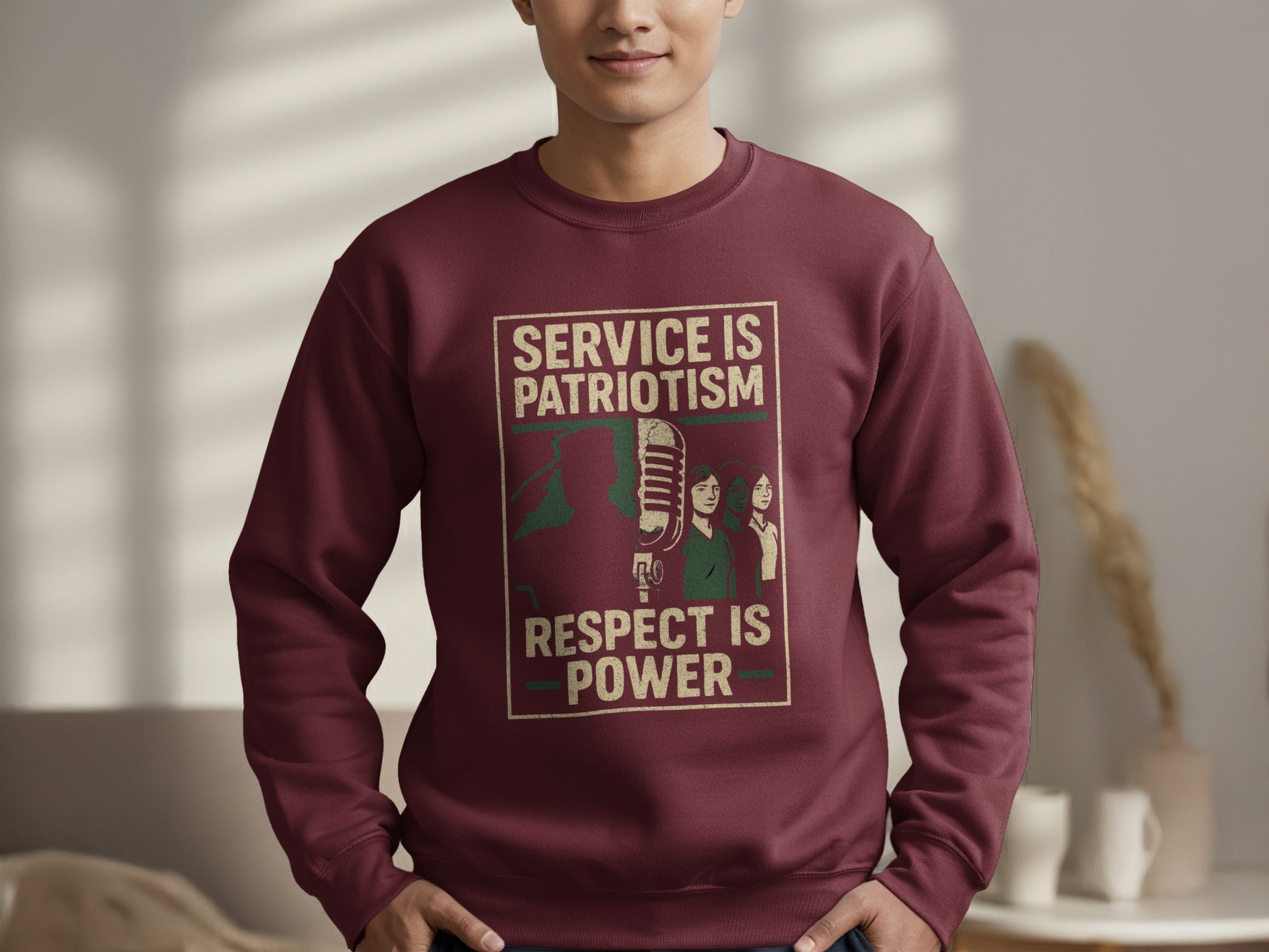 Service is Patriotism Respect is Power sweatshirt product
