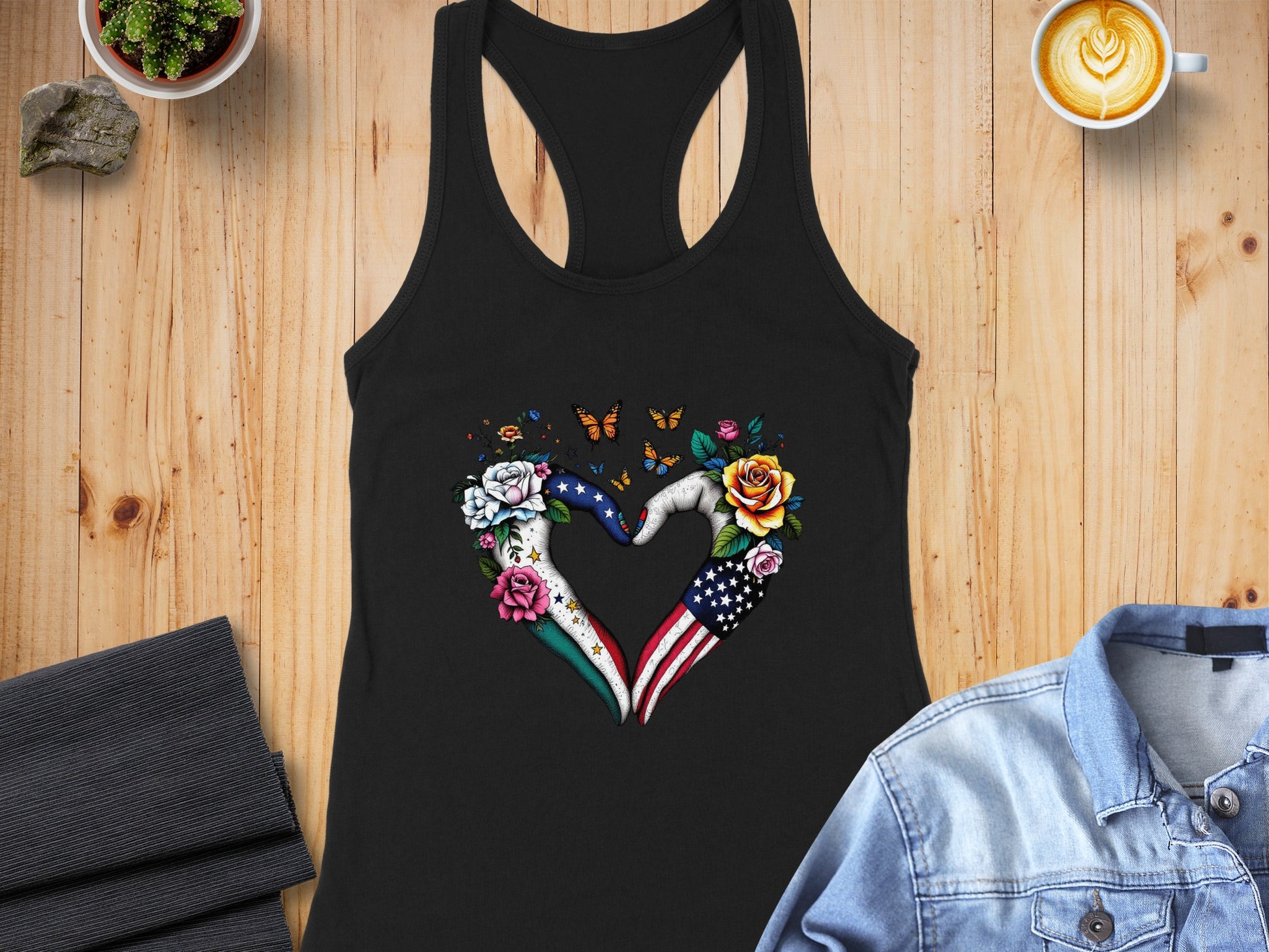 Colorful American Flag Heart Tank Top product