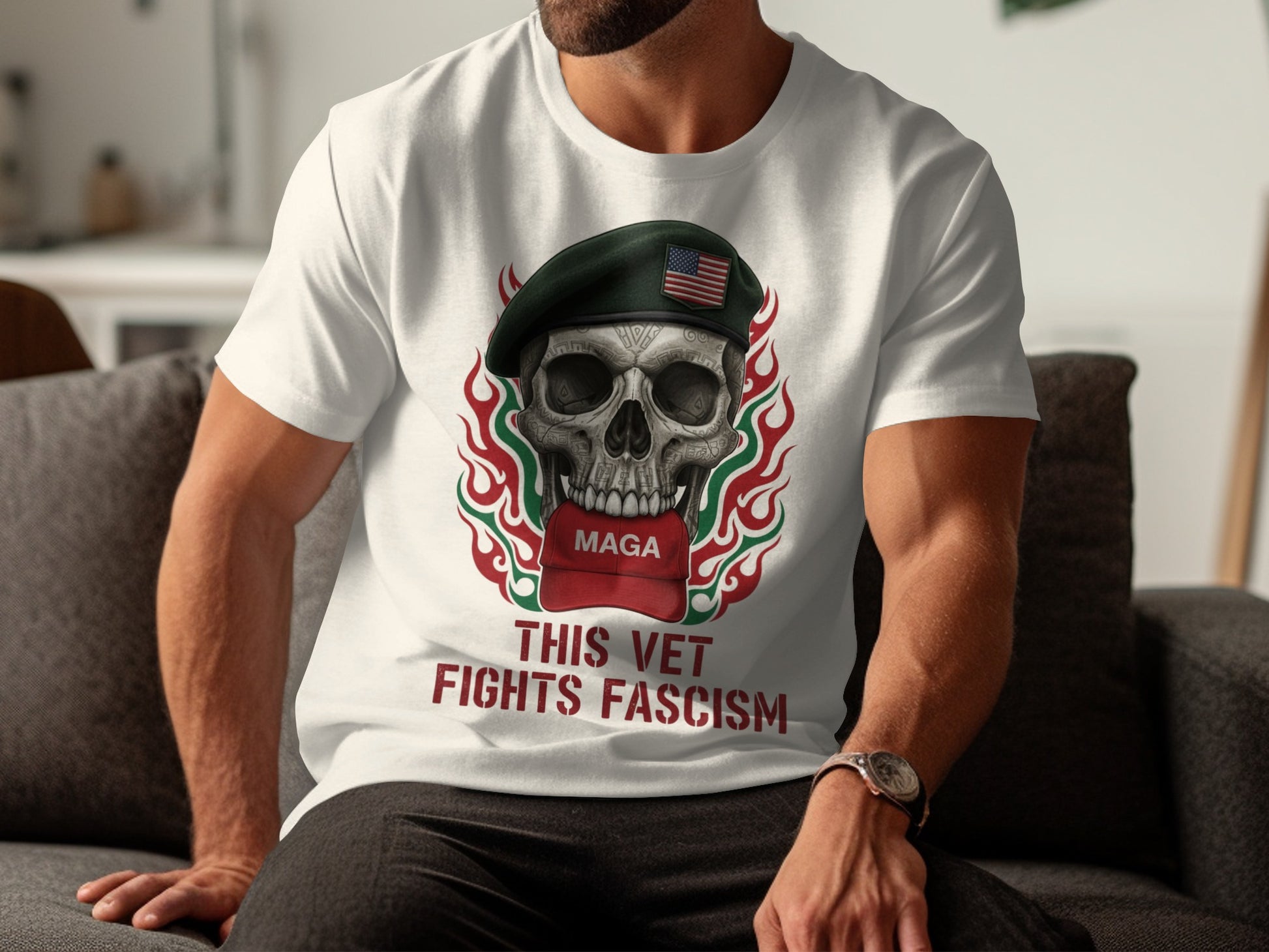 This Vet Fights Fascism Graphic Tee