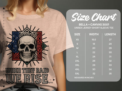 Skull Design When They Raid We Rise Short Sleeve Tee