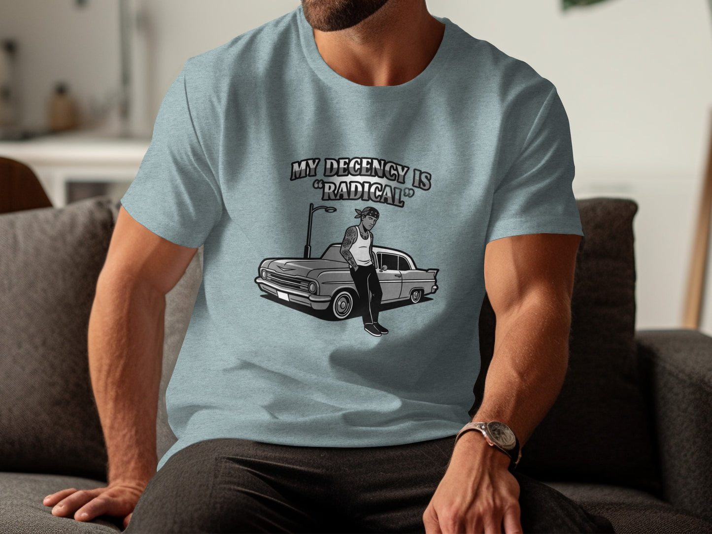 My Decency Is Radical Vintage Car Graphic Tee