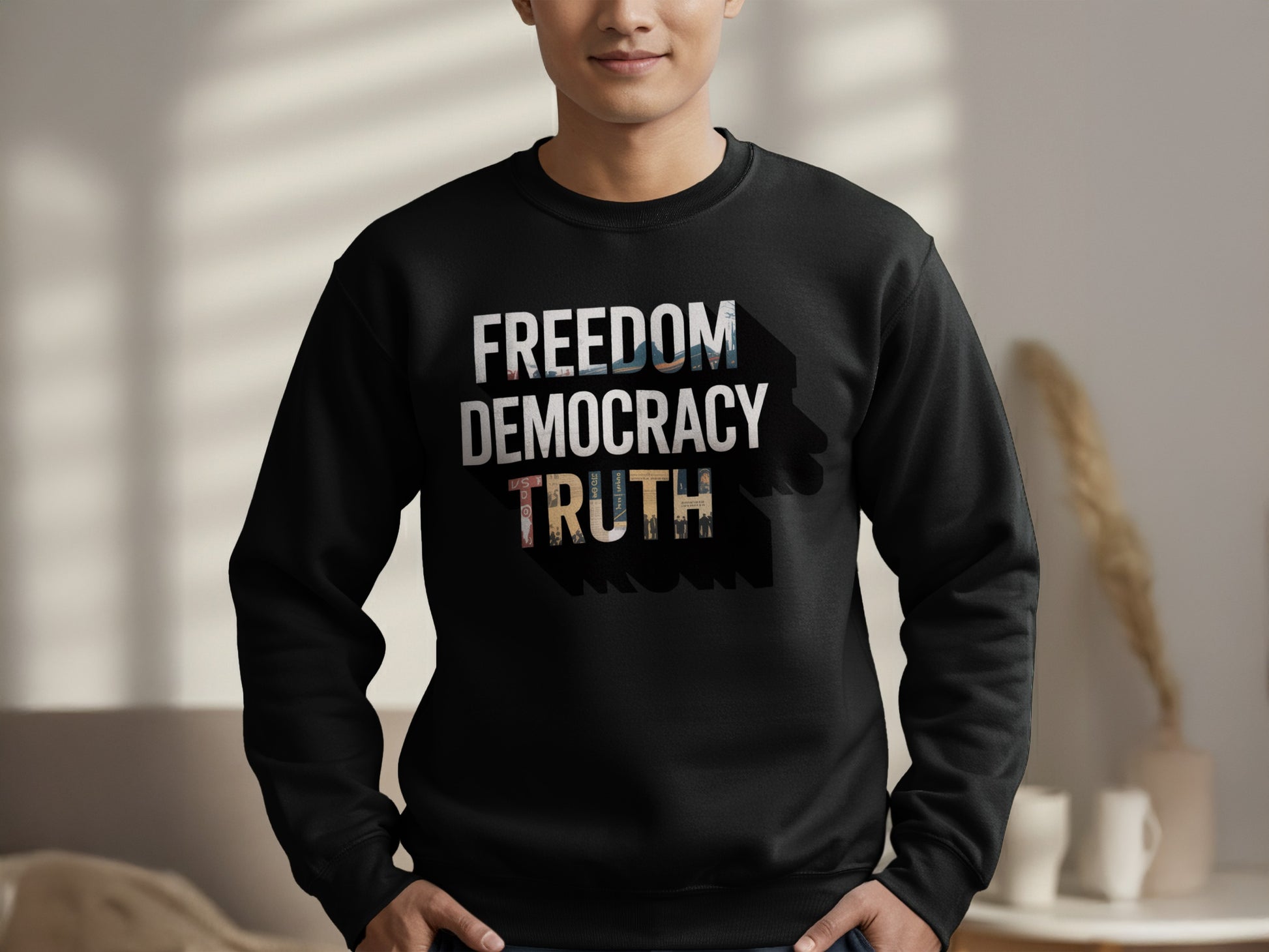 Freedom Democracy Truth Graphic Sweatshirt product