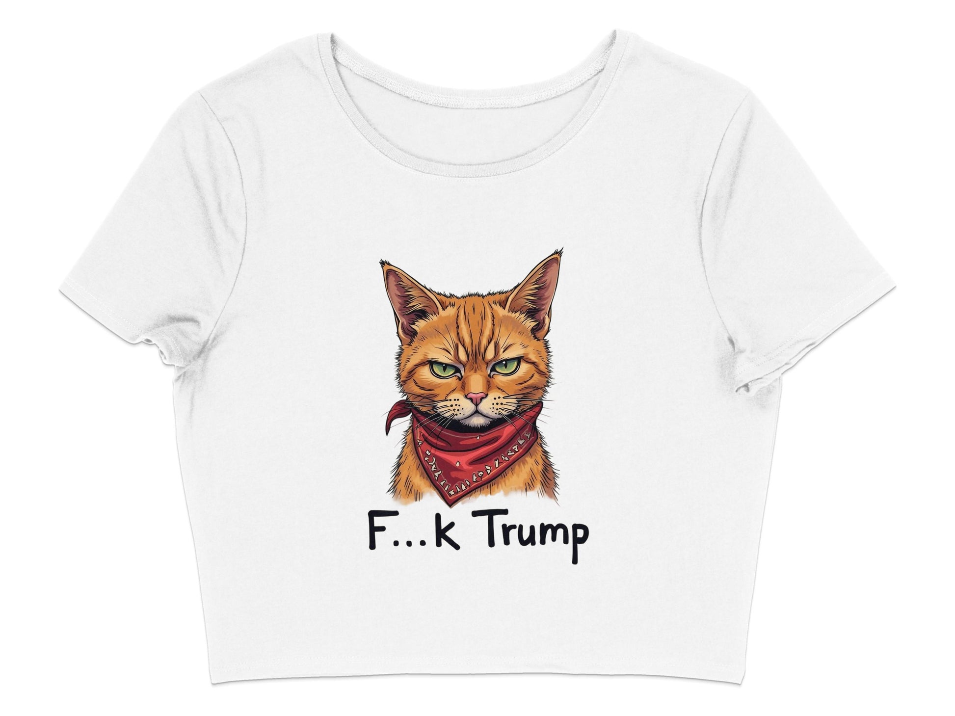 Cat With Bandana and Text Graphic F...k Trump product