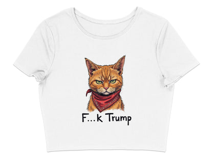 Cat With Bandana and Text Graphic F...k Trump product