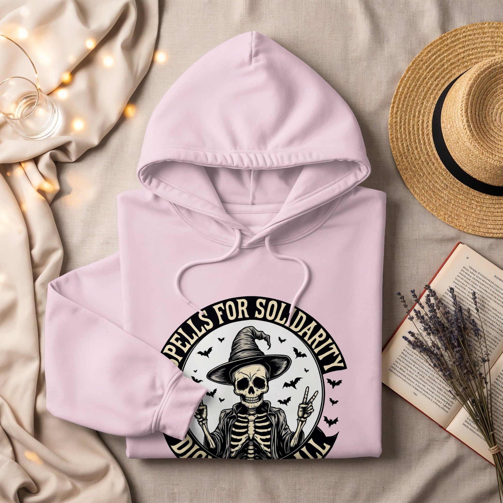 Spells For Solidarity Skeleton Witch Hooded Sweatshirt product
