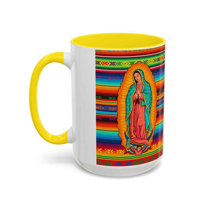 Personalized Ceramic Coffee Mug, Virgin of Guadalupe Mug, Colorful Religious Gift, Dishwasher & Microwave Safe, Customizable Design