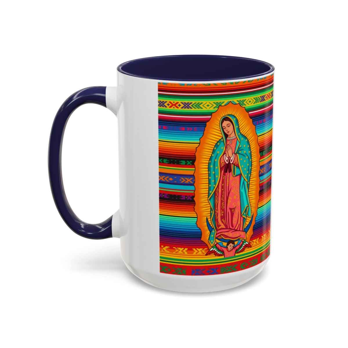 Personalized Ceramic Coffee Mug, Virgin of Guadalupe Mug, Colorful Religious Gift, Dishwasher & Microwave Safe, Customizable Design