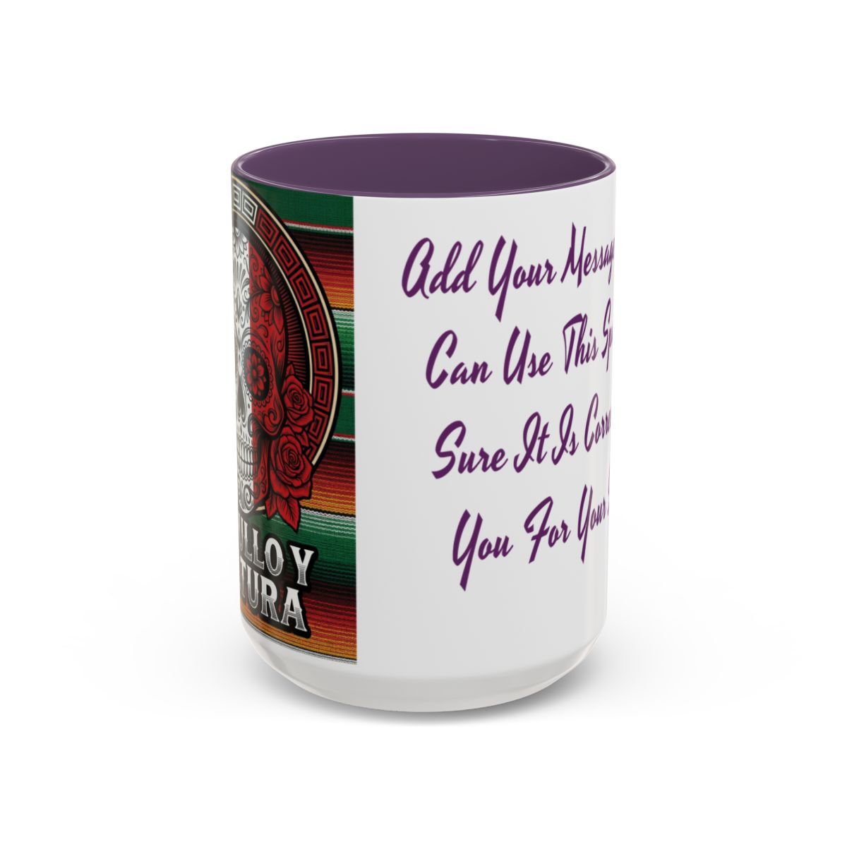 Mexican Skull Mug, Orgullo y Cultura Coffee Cup, Ceramic Tea Mug, Mexican Fiesta Gift, Dia de los Muertos Present, Sugar Skull Design, C-Handle