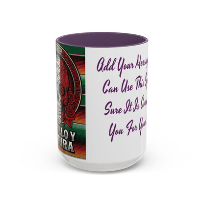 Mexican Skull Mug, Orgullo y Cultura Coffee Cup, Ceramic Tea Mug, Mexican Fiesta Gift, Dia de los Muertos Present, Sugar Skull Design, C-Handle